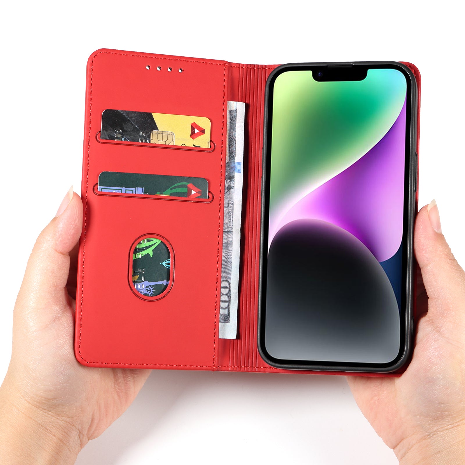 For iPhone 14 Business Style Phone Case PU Leather Skin Touch Magnetic Cell Phone Cover with Stand Wallet For iPhone 14 Business Style Phone Case PU Leather Skin Touch Magnetic Cell Phone Cover with Stand Wallet